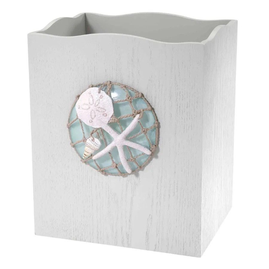 

Elegant Seaglass Design Wastebasket for Modern Home Office and Living Room Stylish Durable and Space-Saving Solution with Smoot