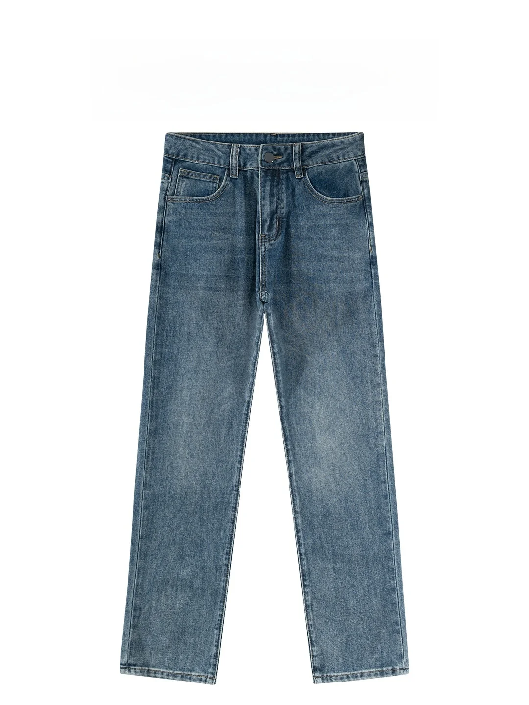 

BAIRBAOLIY Retro Waed Straight Leg Jeans Casual Versatile Men's Luxury Long Pants Faionable Urban Sle mid Waist Fit