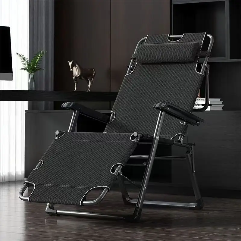 Chaise Lounge Folding Lunch Break Chair Adult Home Chair Folding Bed Backrest Beach Chair