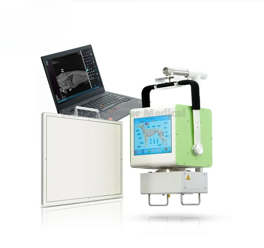 Medical portable x ray machine Digital animal x-ray equipment Trolley DR veterinary fluoroscopy x ray machine with touch screen