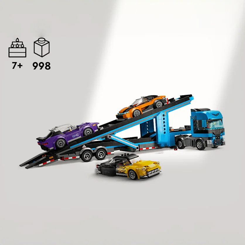 998 Stücke Stadt Super Autos Modellauto Transporter Moc Lkw Fahrzeuge Bausteine Ziegel Spielzeug für