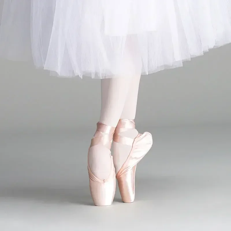 Chaussures de Ballet à Pointe pour femmes, ballerines professionnelles en Satin rose avec coussinet d'orteil en Silicone, chaussures de Ballet pour enfants
