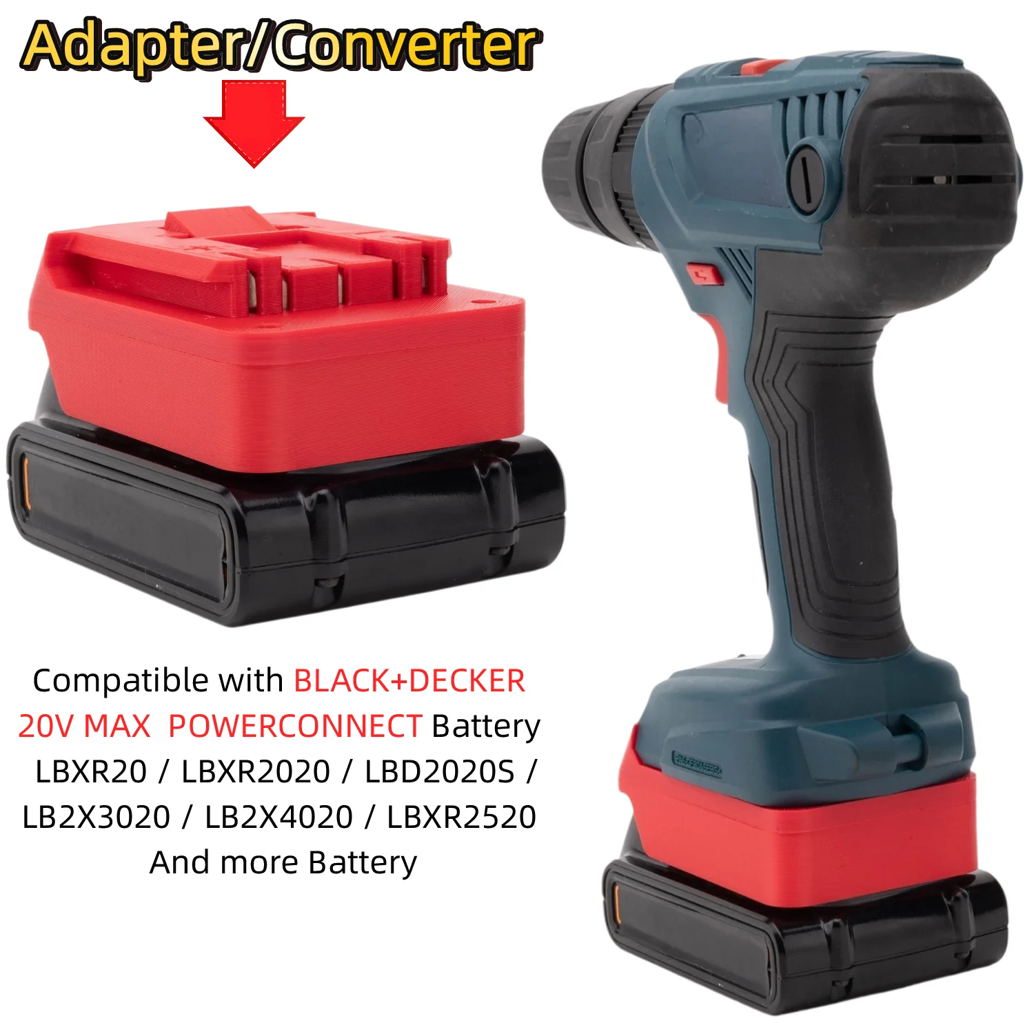 Battery Adapter for BLACK+DECKER 20V MAX POWERCONNECT Li-ion Battery To Bosch 18V GBA ProCORE Drill Impact Wrench(Only Adapter)