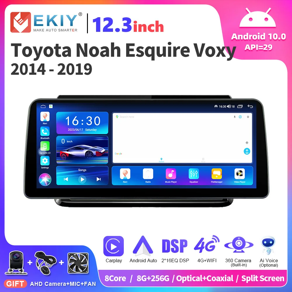 

EKIY 12.3 inch Car Multimedia Player For Toyota Noah Esquire Voxy 2014-2 Android Auto Carplay Stereo Autoradio Navi Head Unit