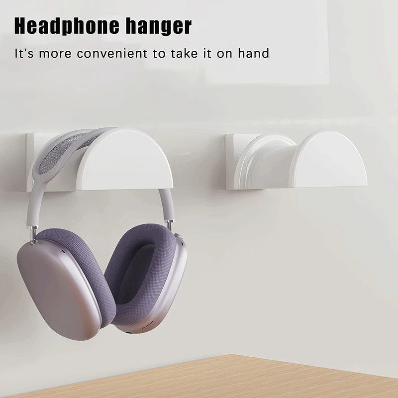 △ Universal Adhensive Headphone Stand Wall-mounted Space Saving Earphone Display Stand Headphone Hook For Gaming Headsets 1PC
