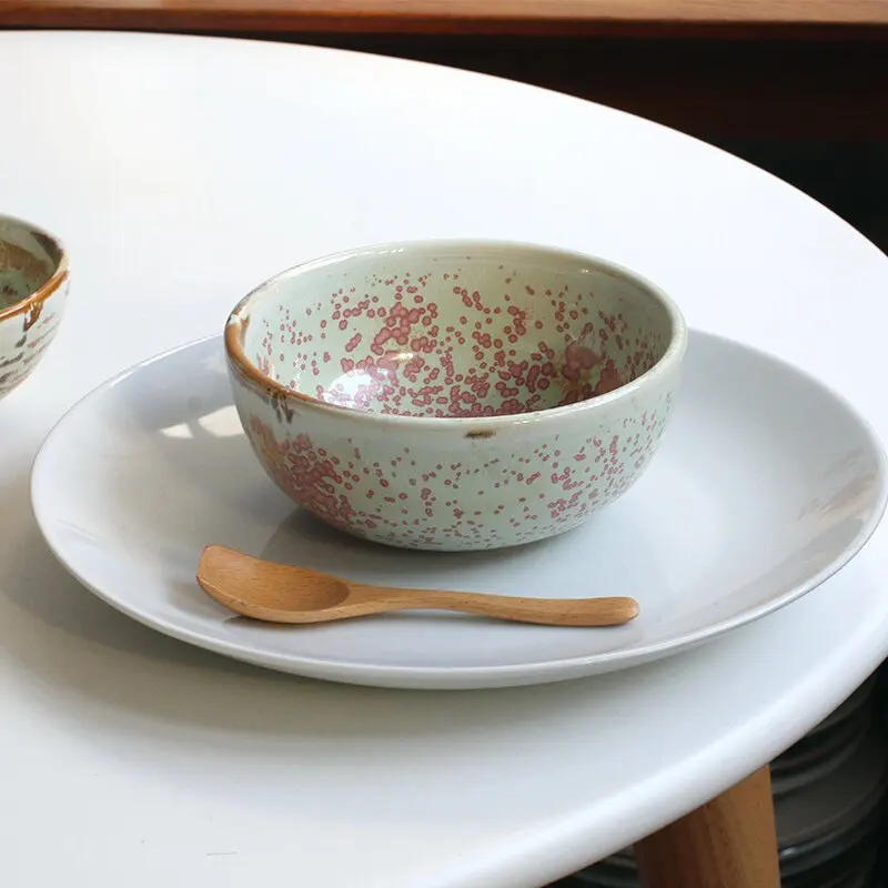 LMM retro rich color series powder crystal soup plate Japanese ramen bowl