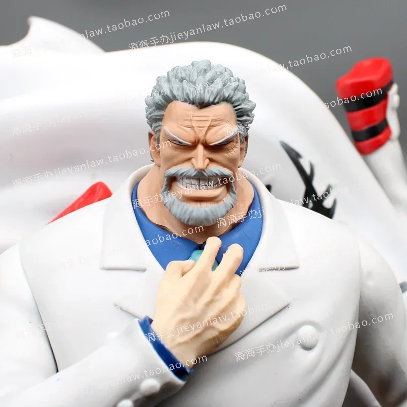 45cm Anime Figure One Piece Monkey D Garp Vice Admiral Changeable Heads Gk Pvc Figurine Statue Doll Gift Collectible Model