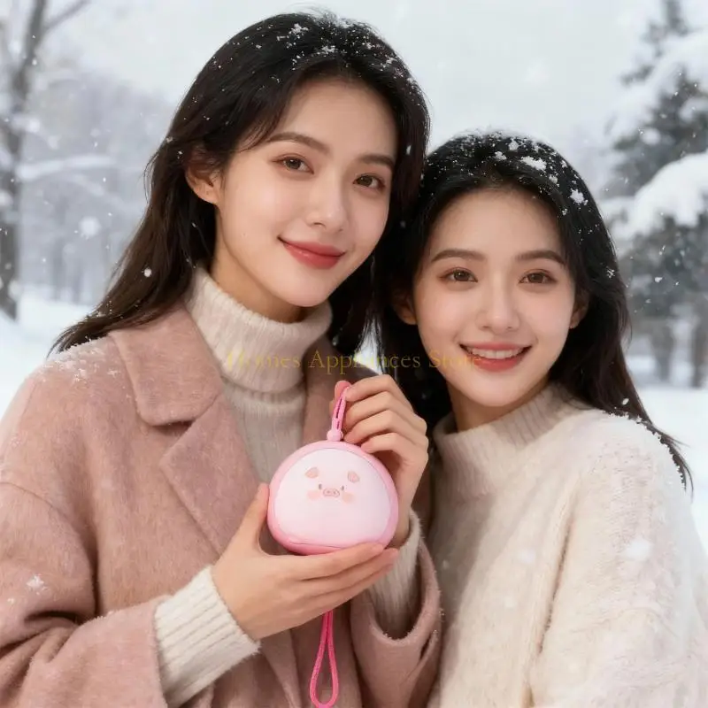 

D0AB Hands Warmer Rechargeable Lovely Pocket Warmer Reusable Portable Electric Heaters For Outdoor Activity