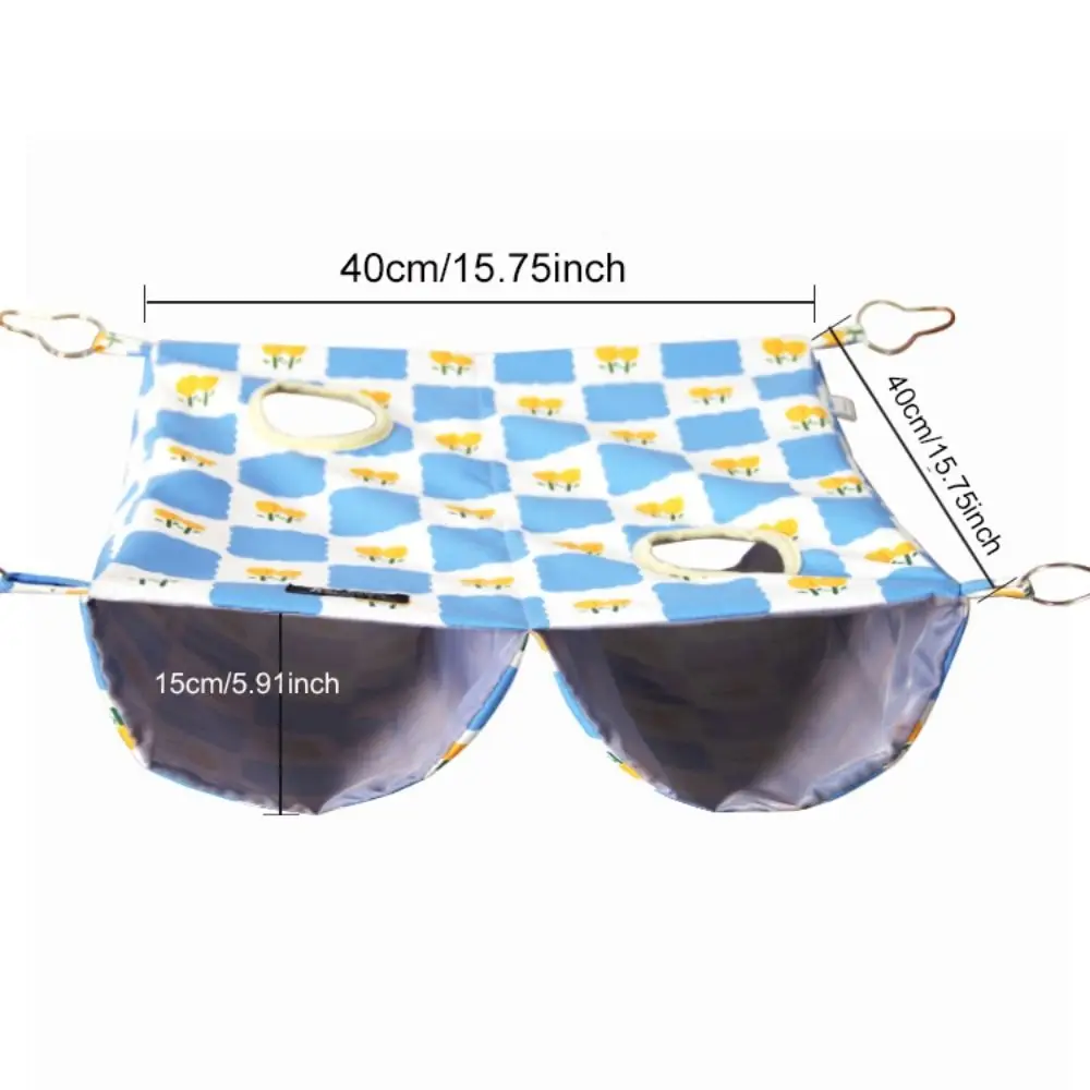 الكرتون نمط معلقة النمس أرجوحة مقاوم للماء تنفس الهامستر عش متعدد الجوانب افتتاح طبقة مزدوجة أرجوحة لقفص الحيوانات الأليفة #6