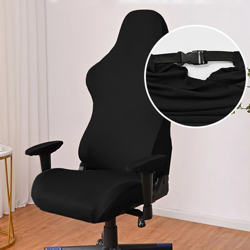 Milk Silk Chair Cover Elastic Home Office Gaming Chair Covers Washable Soft Stretch Computer Gaming Chair Covers With 2 Armrest image 4
