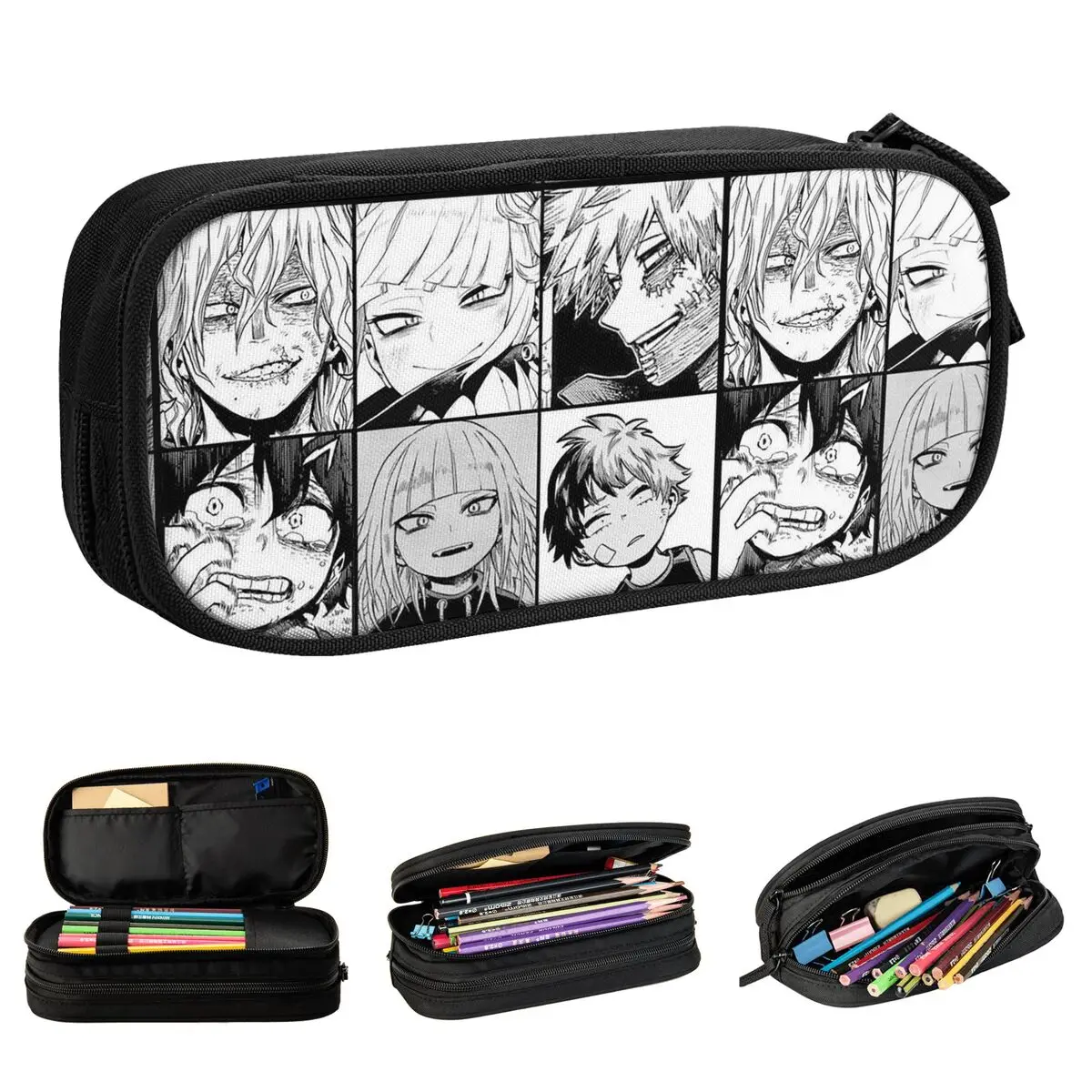 Cute My Hero Academia Anime Collage Pencil Case Pencil Box Pen Box for Student Big Capacity Bags School Supplies Gift Stationery