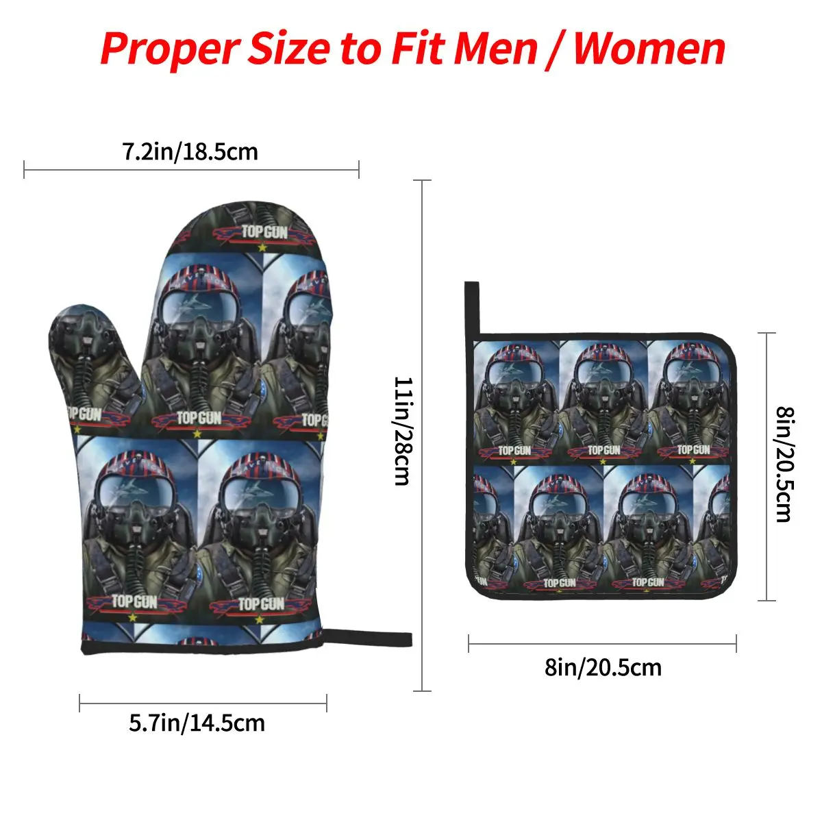 Top Gun Oscar Martinez Tom Cruise Oven Mitts and Pot Holder Sets of 4 for Baking Kitchen Cooking BBQ Resistant Non-Slip Gloves