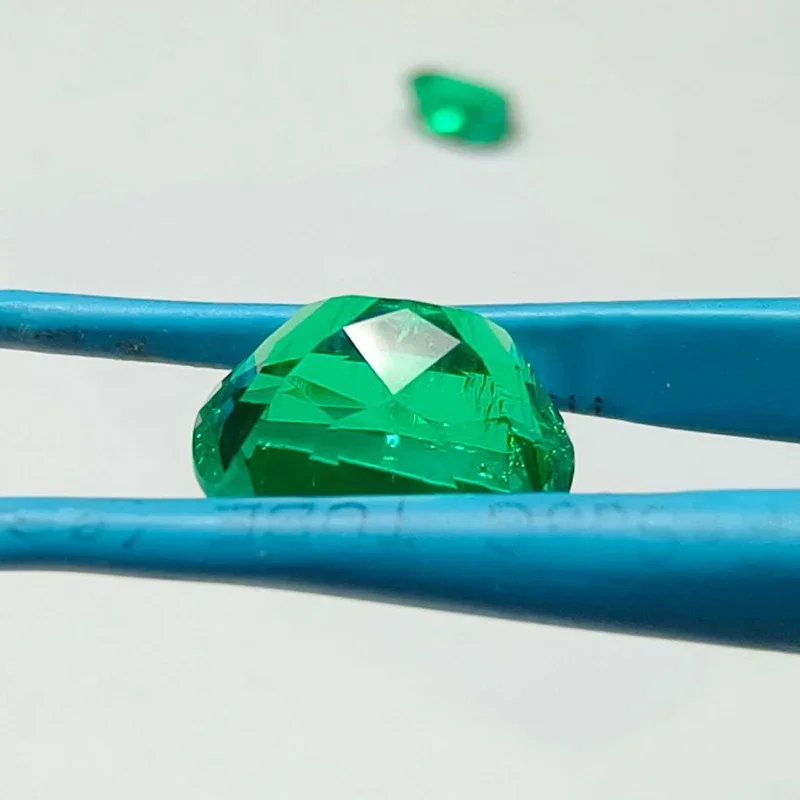 

Rectangle Cushion Shape Lab Grown Columbia Emerald DIY Chamrs Ring Necklace Earrings Main Materials with Certificate Wholesale