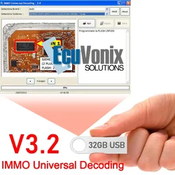 IMMO Universal Decoding 3.2 with free keygen Car diagnostic software link 32GB USB 2021 Hot Sell EcuVonix 3.2 Unlimited Crack