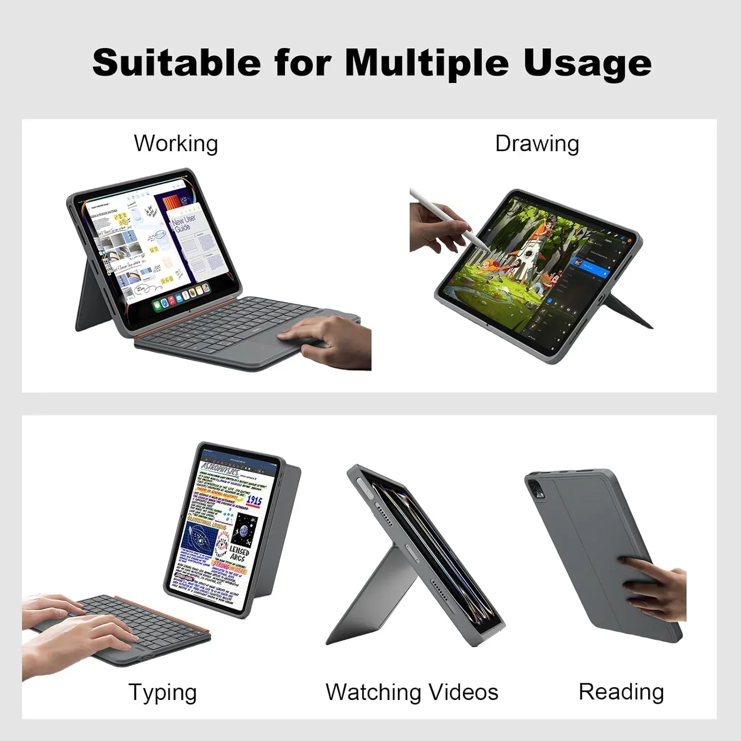 Keyboard Case for iPad Air 11&13 M2/M3/M4,Detachable Backlit Keyboard Cover for iPad Air 4/5,iPad 9th 10th/A16 2025,Pro 12.9 13