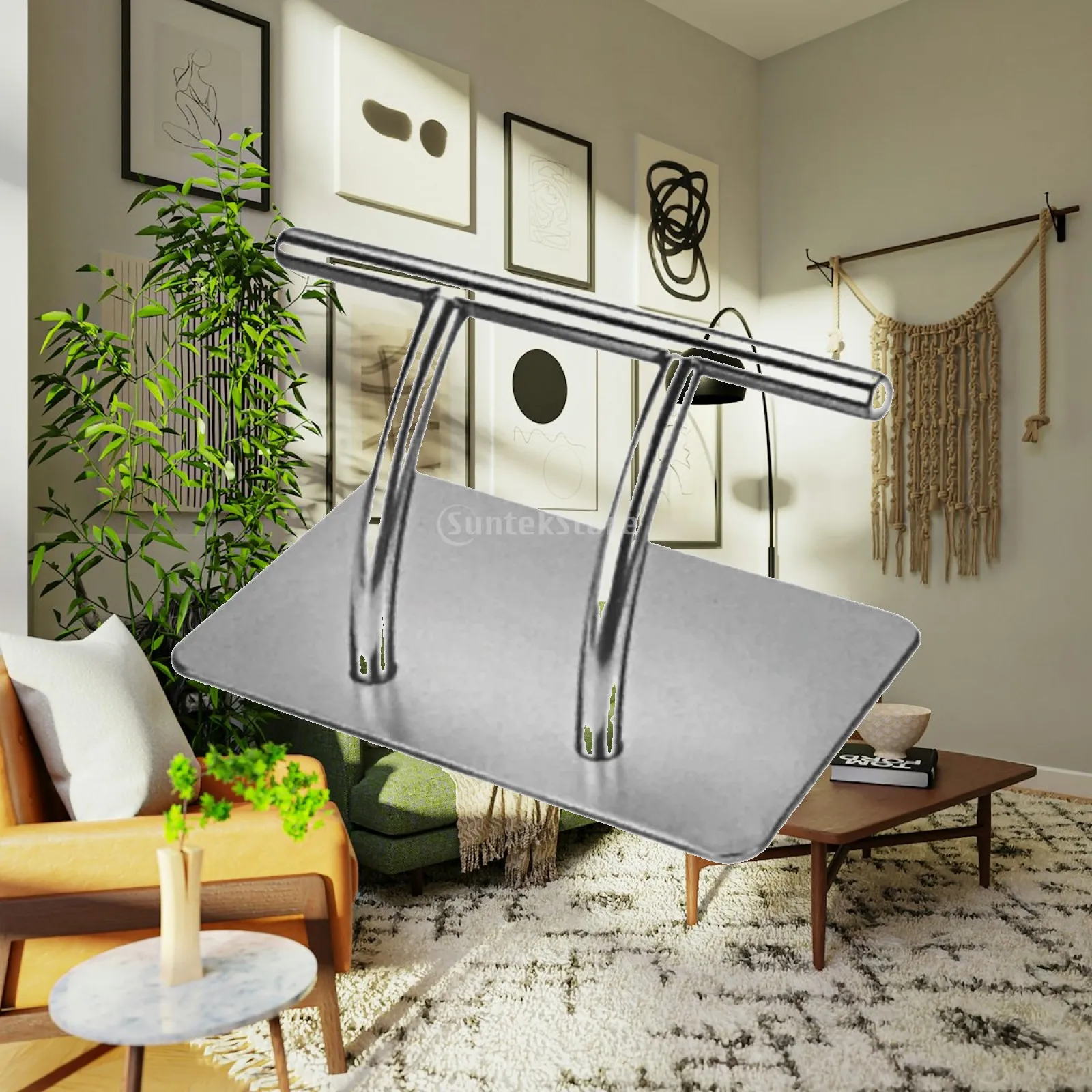Stainless Steel Salon Footrest Ergonomic Salon Footrest with Foot Bar Comfortable Compact for Hair Stylists