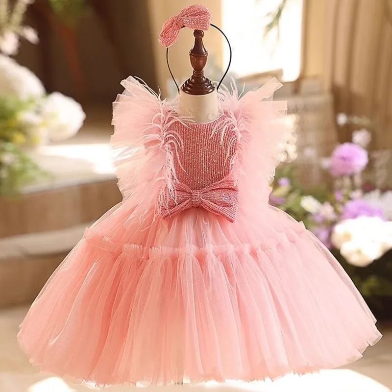 

Flower Girl Dress Wedding Princess Costume Host Piano Performance Birthday Party Dresses For Girls A4464 Bridesmaid Dresses