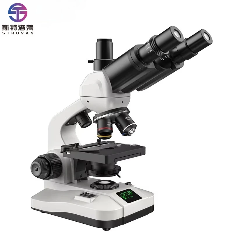 

Dual LED Light Source Digital Screen Trinocular Student Microscope