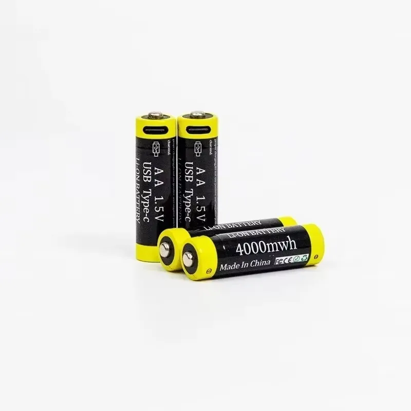 4000mWh 1.5V AA Battery Rechargeable Li-ion Battery for Mouse Remote Control Small Fan Electric Toy Batteries USB Type-C Cable