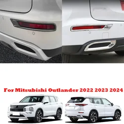 For Mitsubishi Outlander 2022 23 2024 ABS carbon Rear Bumper Fender Foglight back Air Vent cover Protector Exterior Accessories