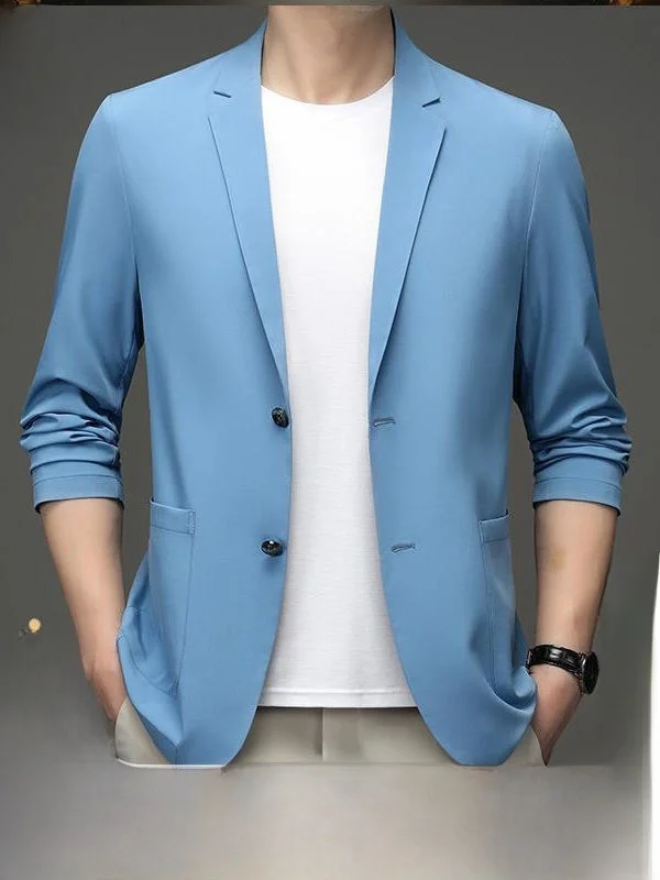 

Летний тонкий модный мужской повседневный пиджак Pierre Cardin из ледяного шелка с защитой от солнца, однобортная верхняя одежда