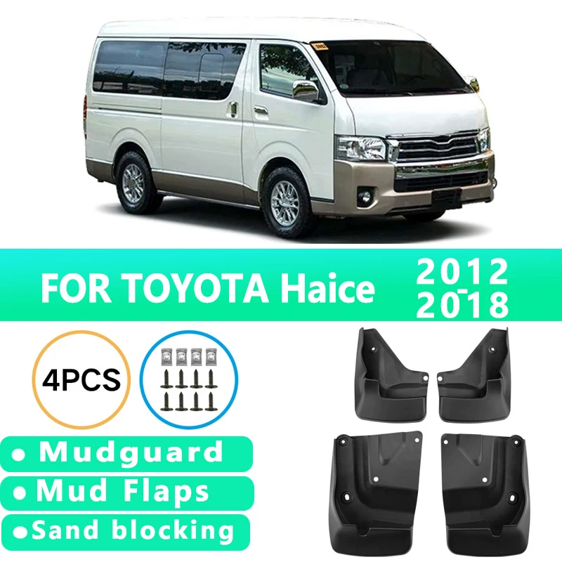 

Mud Flaps Fit for TOYOTA Haice 2012-2018 2013 2014 2015 2016 Mudguards Tire Fenders Splash Proof Accessories Wheel Guards 4ps