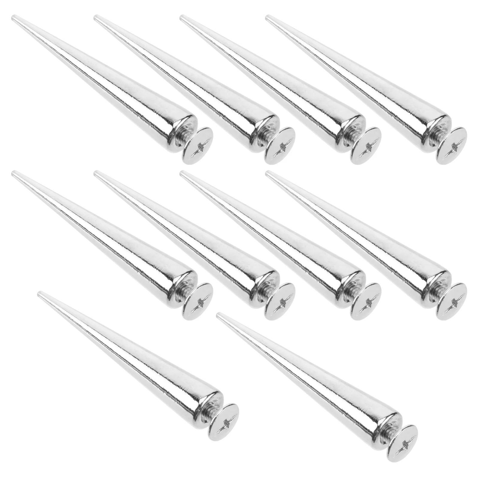 10 Pcs Punk Spikes Jewelry Cone Studs Metallic Screw Back Alloy Rivets Bullet Nail