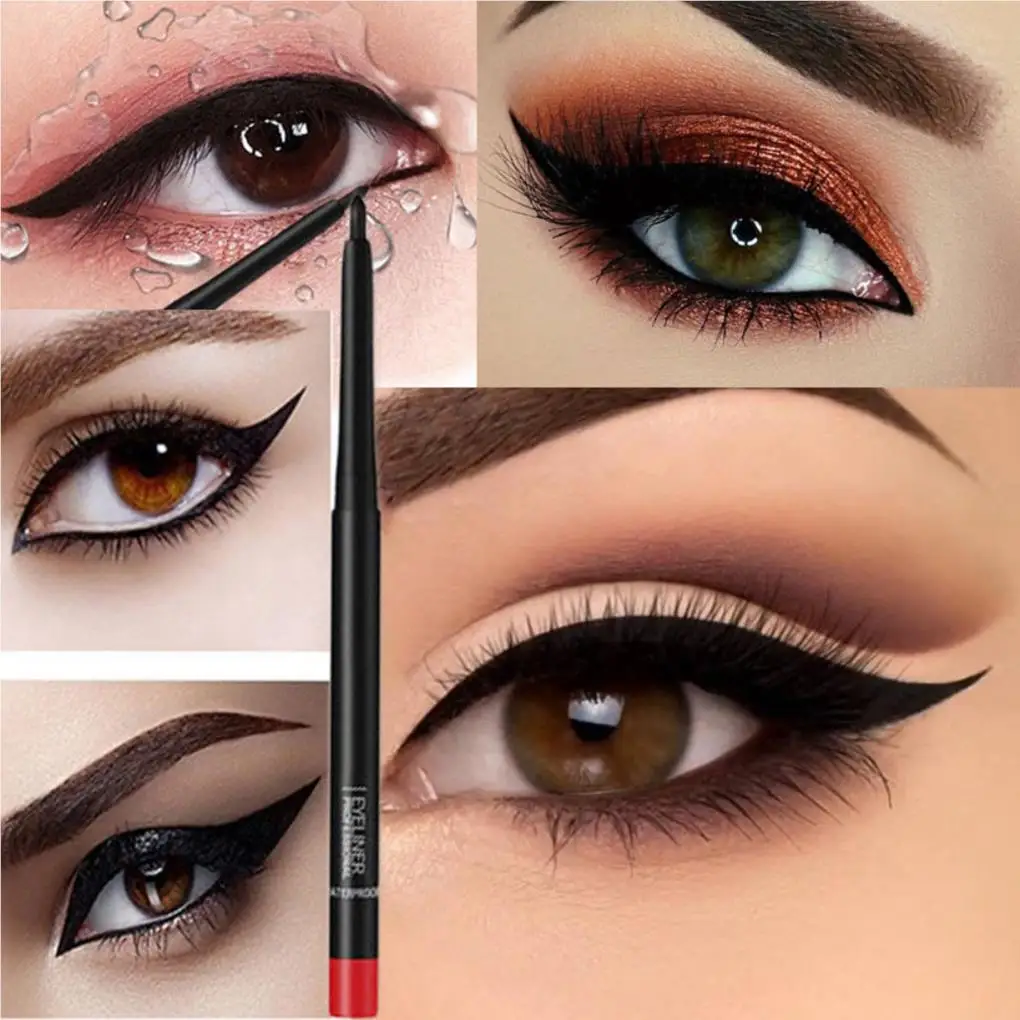 Zwarte Eyeliner Cosmetica Liner Vloeibare Eyeliner Pen Smudge Proof En Non-Stick Cup Oogmake-Up