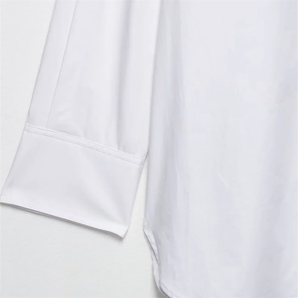 Damska koszula LIBIELIY na ramiączkach, uniwersalna, modna, z długim rękawem, jednolita, z kołnierzykiem, elegancka, nowa koszula na lato.