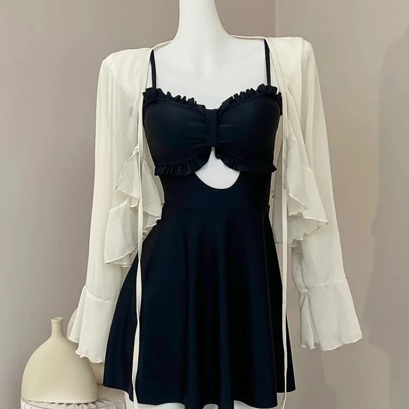 المرأة قمصان صيفية حلوة طويلة الأكمام الكشكشة مضيئة كم عطلة الصلبة واقية من الشمس القمم التعادل متابعة بالأزرار الشيفون قمصان قصيرة