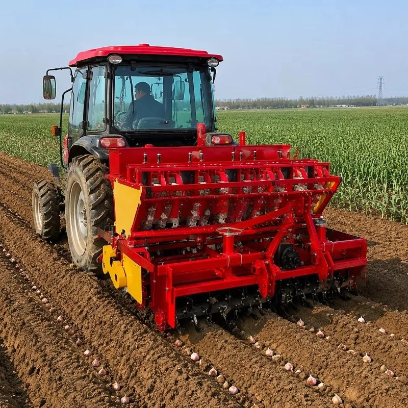 High Efficiency Garlic Planting Tractor Self Propelled Garlic Planter Machine Multi Row Seeder Machine Planting Equipment
