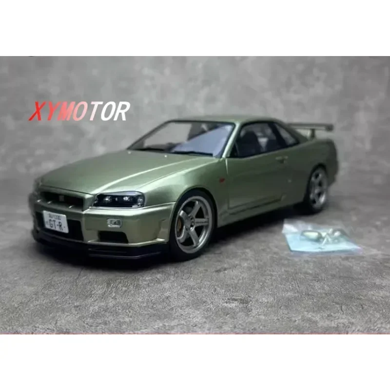 Solido 1:18 For NISSAN GT-R (R34) 1999 Alloy Diecast Model Car Toys Gifts Hobby Display Collection Green Metal,Plastic,Rubber