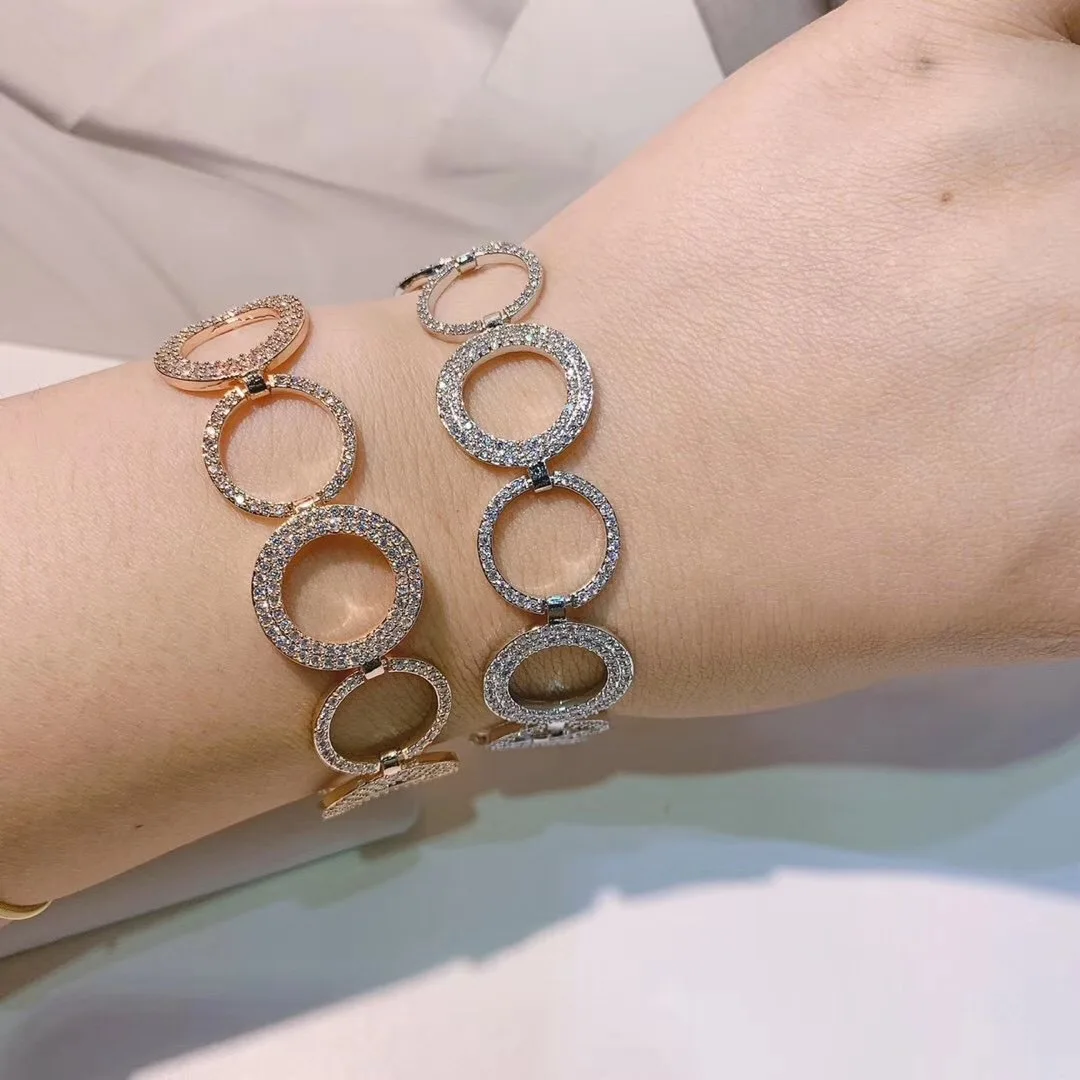 HIBRIDE New sliver color exquisite round bracelet women dress decorative jewelry wedding holiday everyday party gift B190