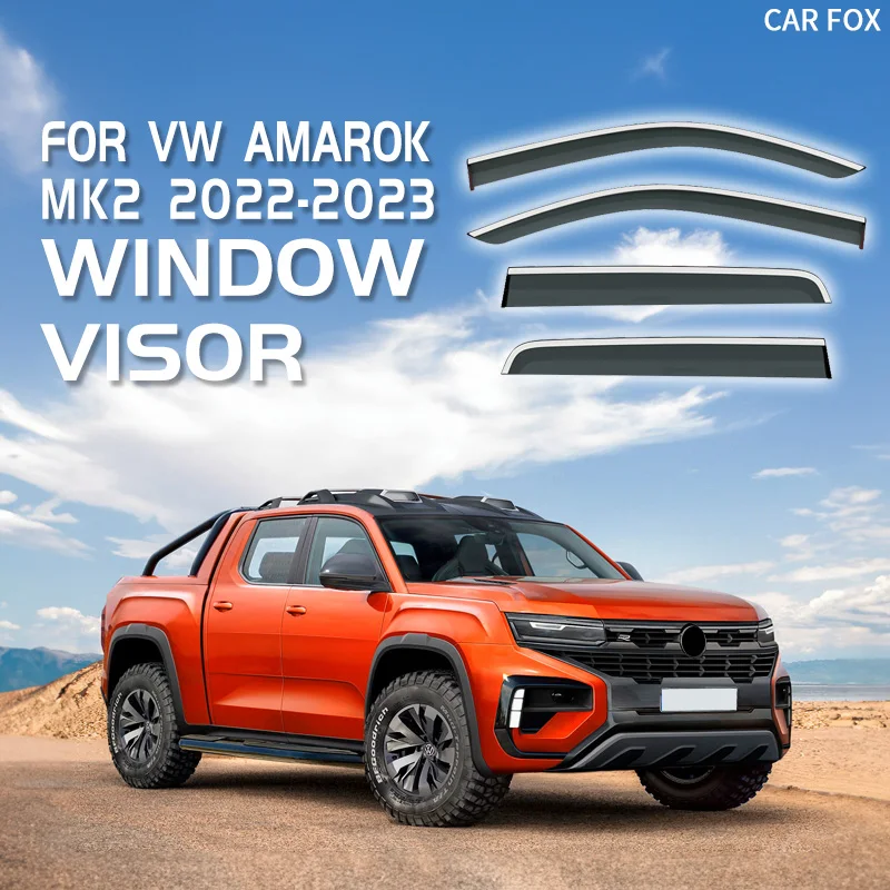 

FOR Volkswagen Amarok 2010-2023 Plastic Window Visor Vent Shades Sun Rain Deflector Guard FOR Volkswagen Amarok 2010-2023