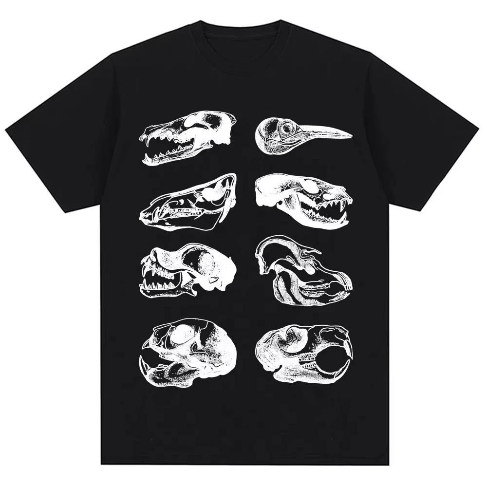 Funny Animal Skull Skeleton Graphic T-shirts Men Women Harajuku Gothic Summer T Shirts Loose Cotton High Quality Hipster T Shirt