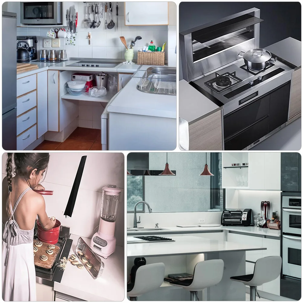 

2Pcs Oven Gap Filler Stove Counter Gaps Filler Premium Heat Resistant Cover Stove Protector Non-Stick Kitchen
