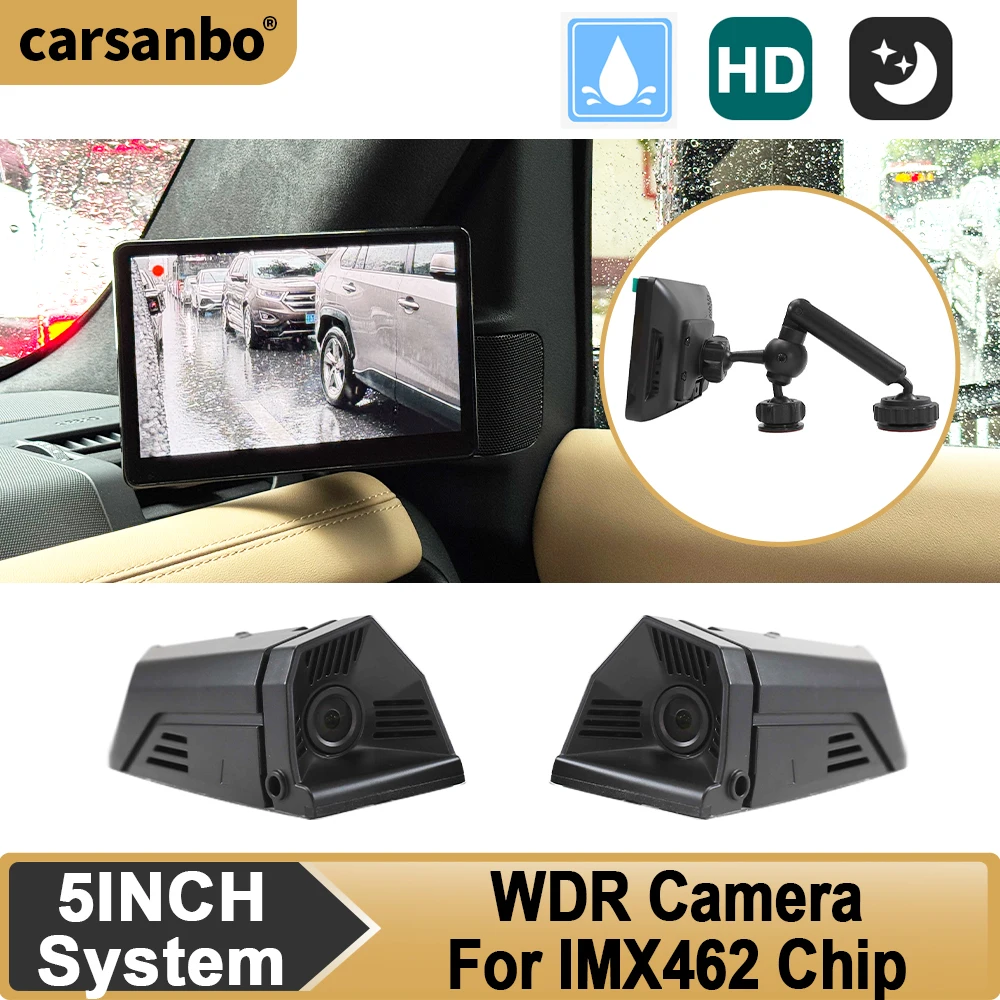 Carsanbo Car Blind Spot System With 5Inch Monitor IPS Touch Screen BSD DVR Function Digital Side View Mirror 1080P Camera System
