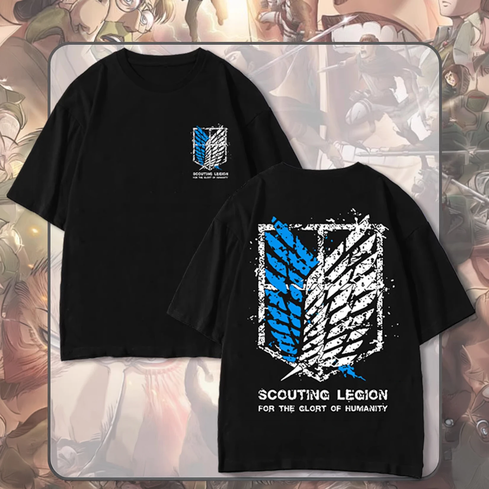 Attack on Titan Anime Casual Kurzarm-T-Shirt Unisex Herren Damen Kurzarm-Tops