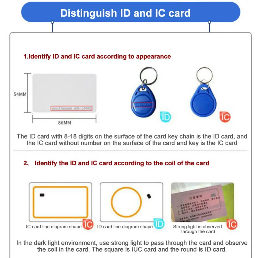 1~8PCS Handheld RFID IC/ID 125KHz 13.56MHz Reader Writer Copier Duplicator  Access Control Card Duplicator