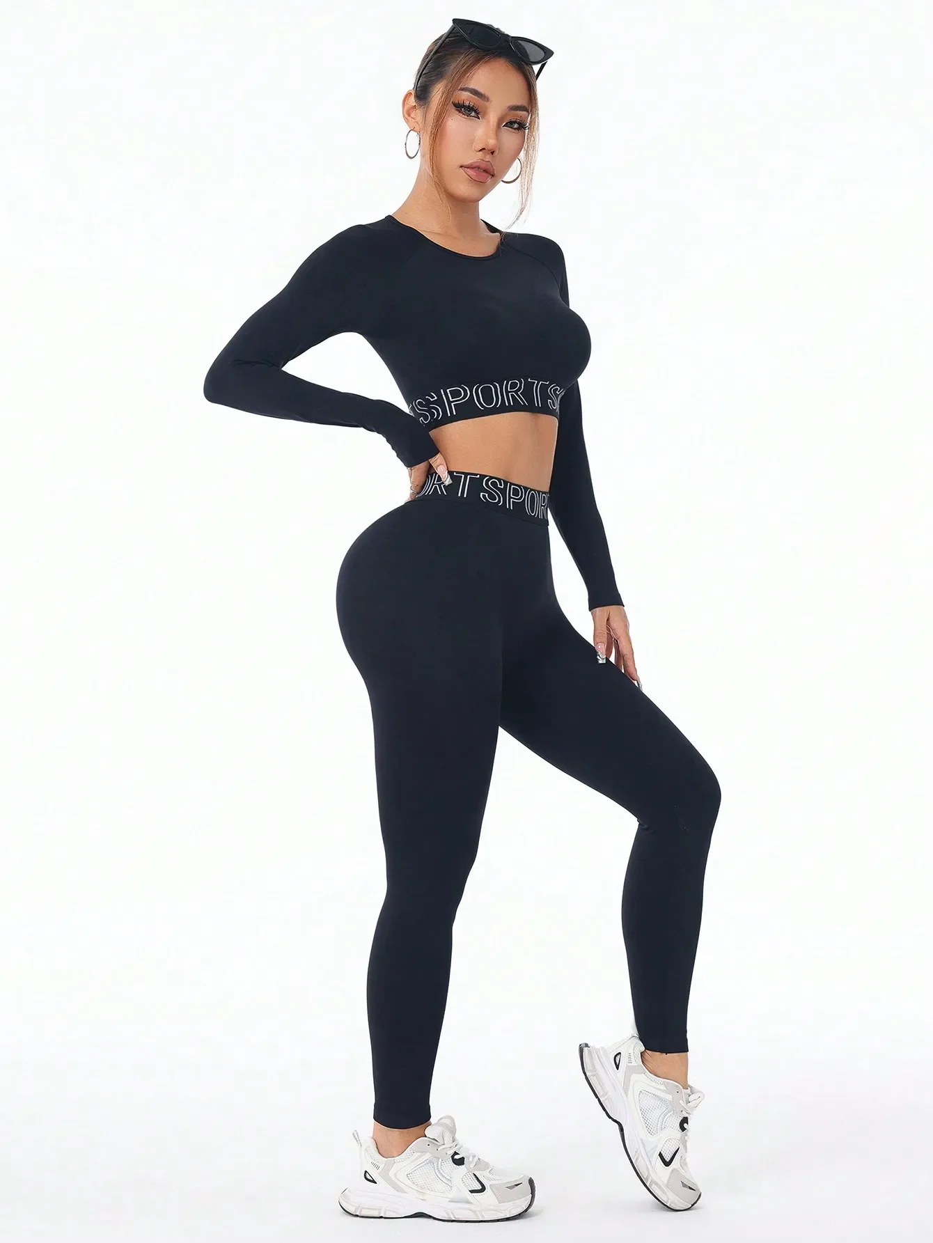 

Seamless Yoga Sets Women Workout Sportswear Gym Clothing Long Sleeve Crop Top High Waist Leggings Workout Fitness Sports Suits