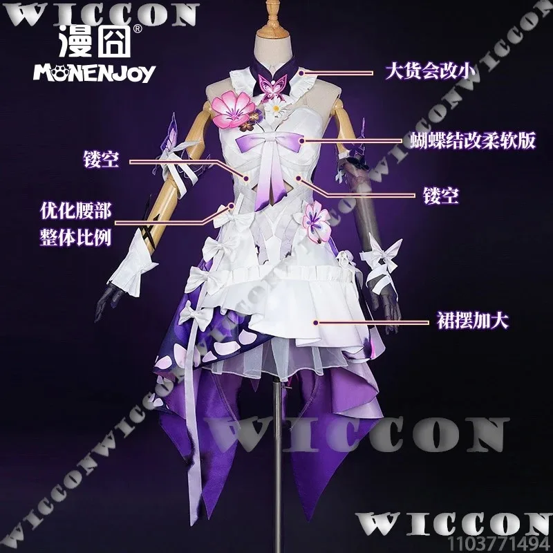 

Castorice Game Honkai: Star Rail Coaplay Purple Wig Prop Lolita Dress Girl Women Full Set Suit Halloween Party Cos Customizeda;2