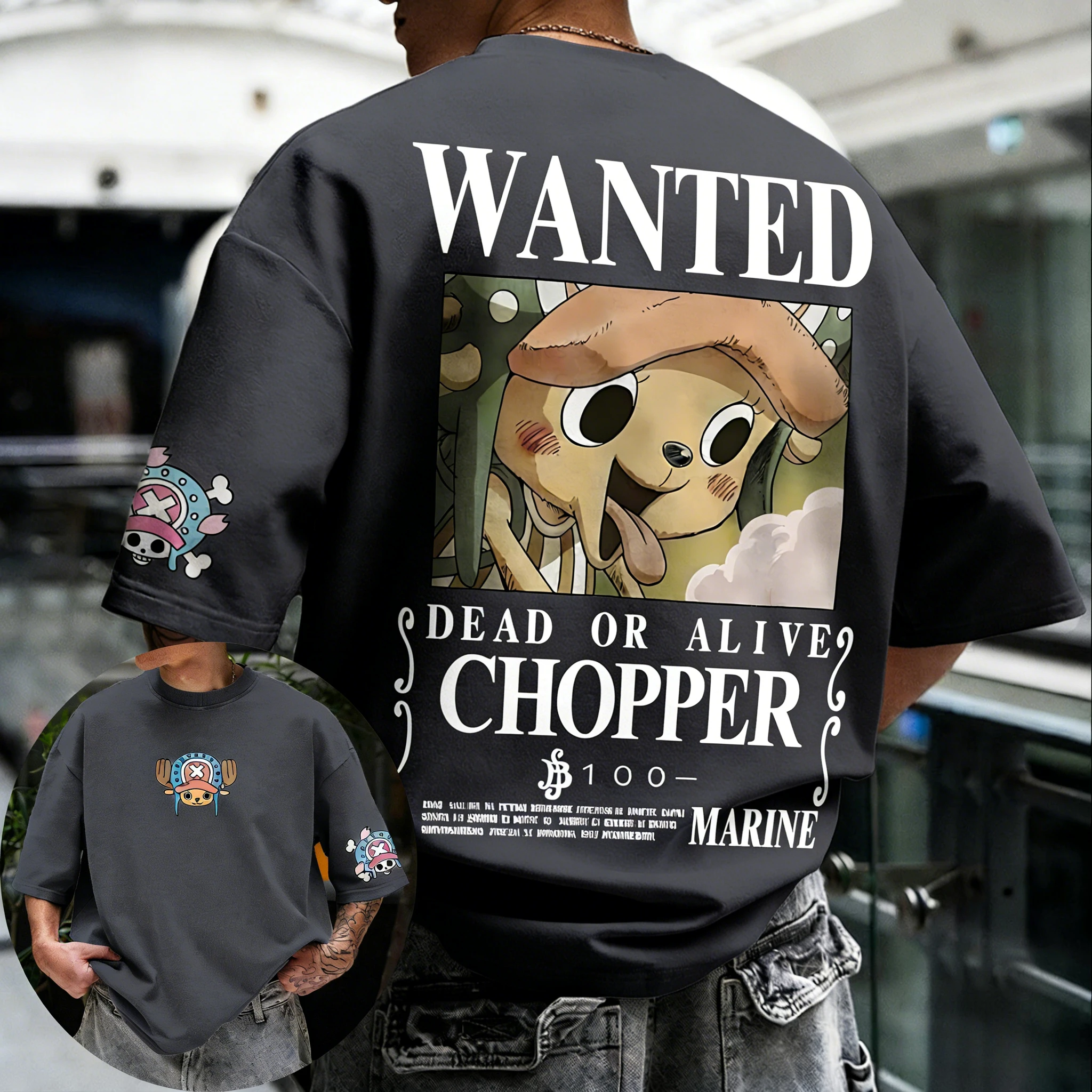 ONE PIECE Anime Chopper Joint Cotton T-shirt 2026 Summer New Men's and Women's Loose Casual Street Hip Hop Short Sleeved Top view 6