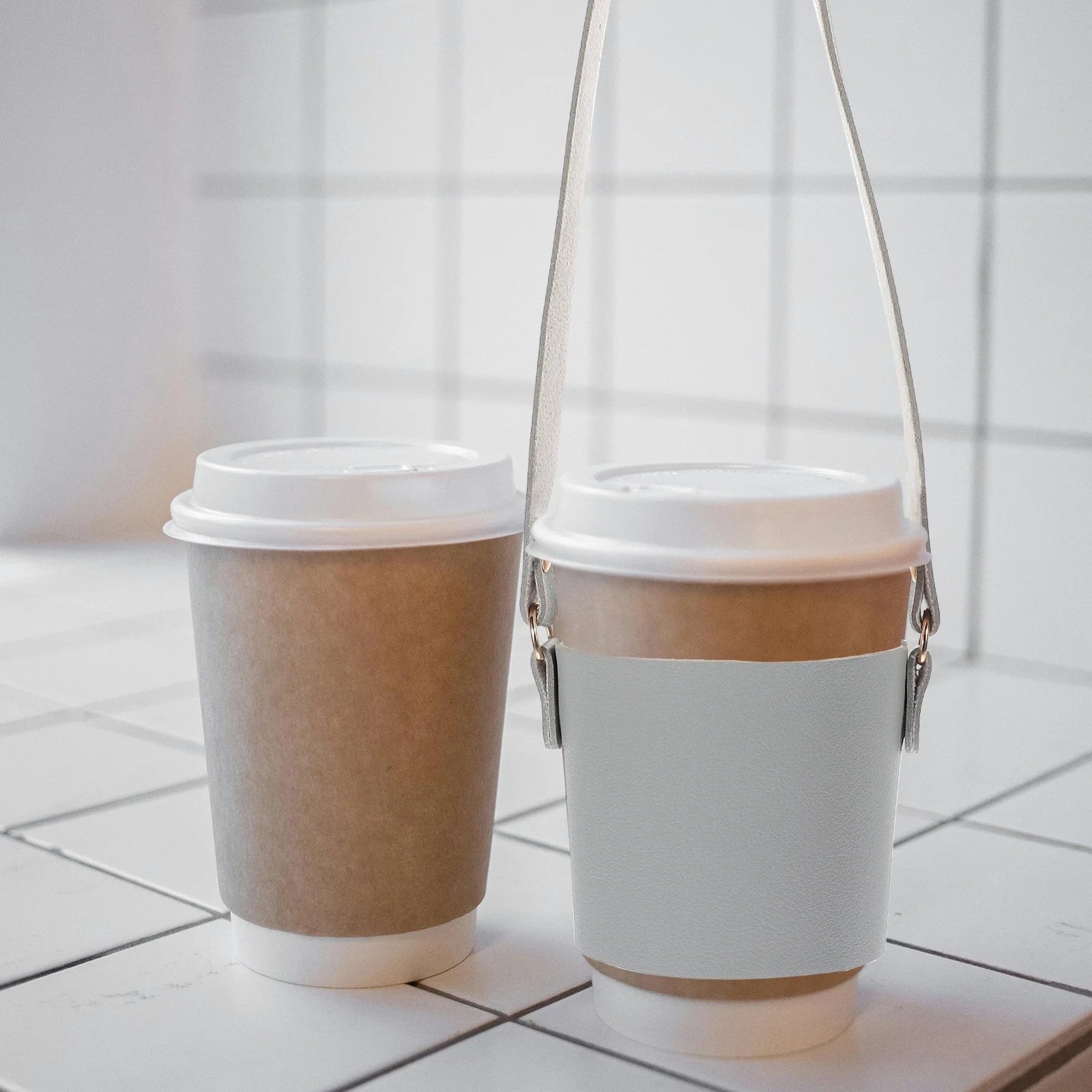 

Coffee Cup Sleeve Pu Insulated Drink Carrier Portable Handheld Grip For Hot Cold Tea Milkshake Reusable Cup Holder