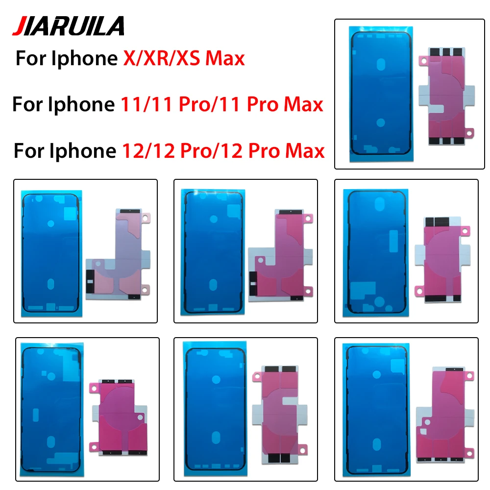 

Наклейка для iPhone 11 Pro 12 Pro Max Xs Xr XS Max, ЖК-дисплей, водонепроницаемая рамка, клей + клейкие полоски для аккумулятора