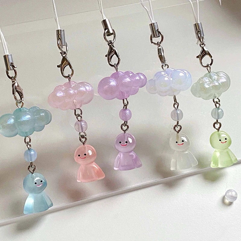 Simple Cloud Phone Charms Mobile Strap Sweet Phone Anti-Lost Chain Backpack Decoration Accessories Gifts