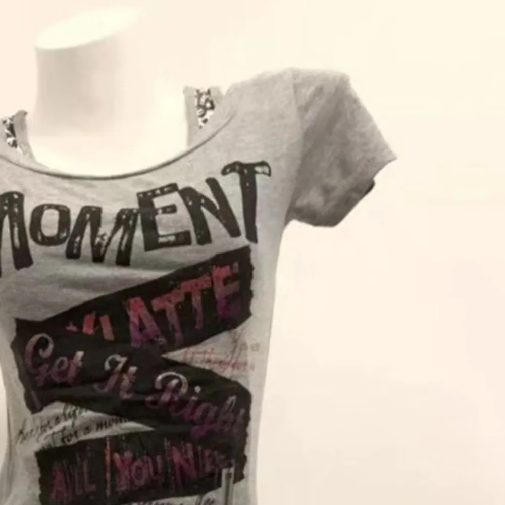 Y2K Grey Fake Two-piece T-shirt Women Retro Gothic Letters Graphic Print Harajuku Street Hot Girl Slim Casual Short-sleeved Tops