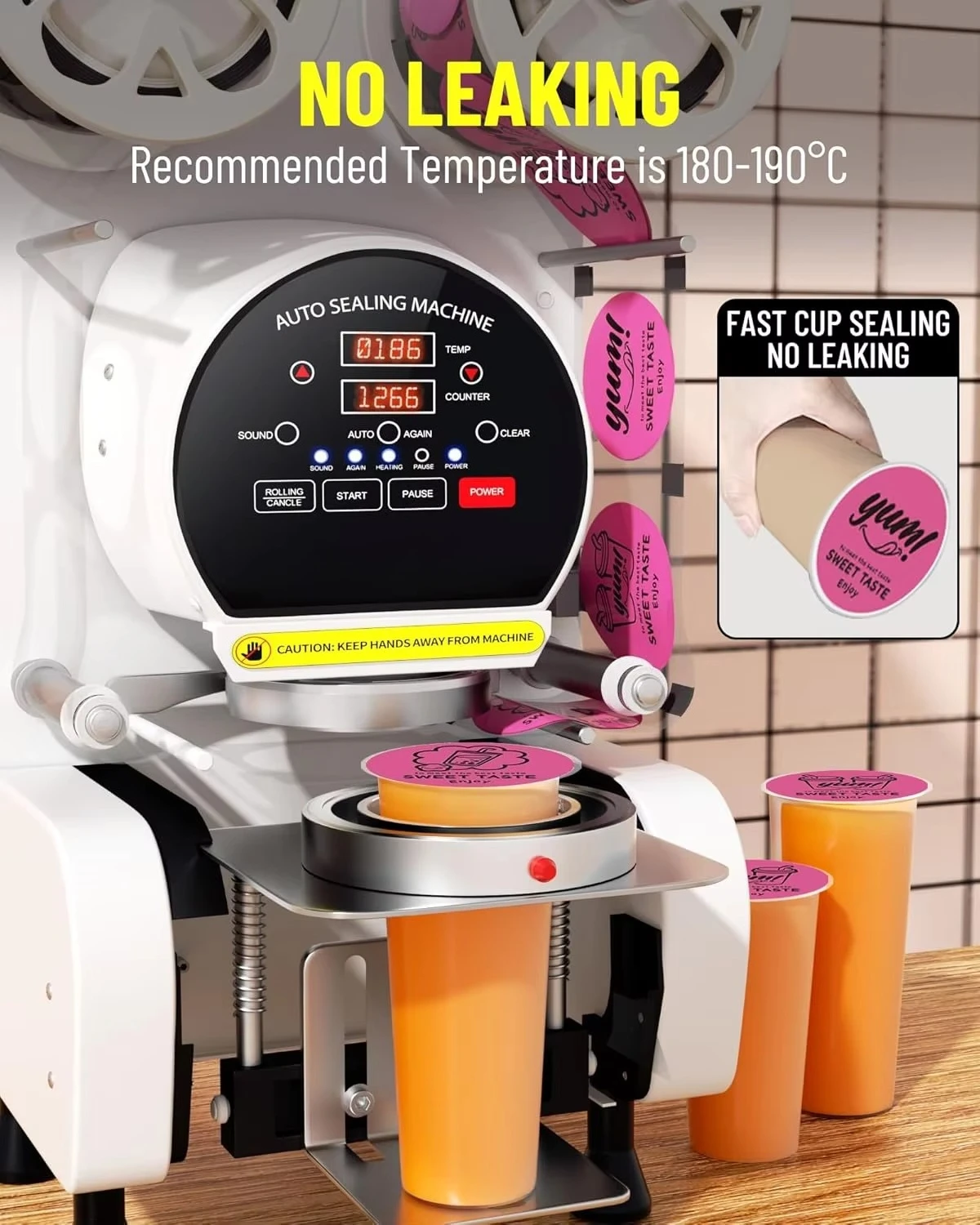 C0/3.54/3.74IN Macchina per sigillare tazze bianche elettriche Macchina per sigillare tazze completamente automatica 89/90/95MM 3.5