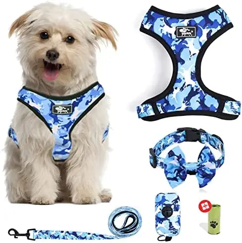 

Регулируемый светоотражающий комплект шлейки для щенков – средний размер, синий камуфляж