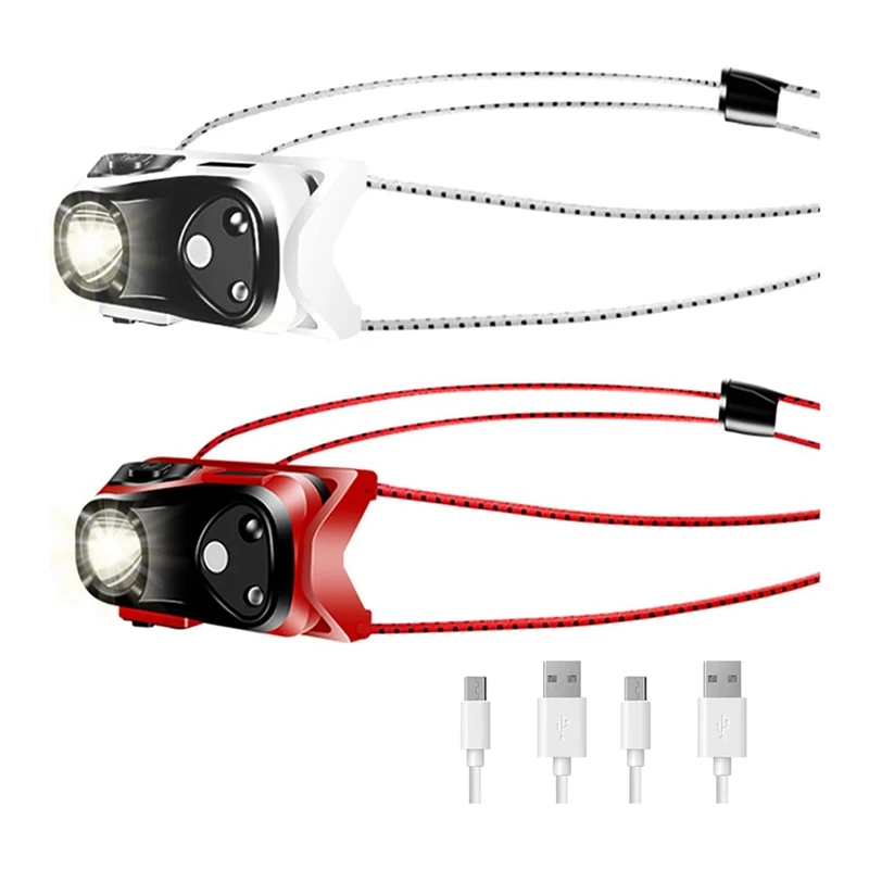 Head Light LED Headlight 1000 Lumen Ultra-Light Bright With White Red Light,Waterproof Motion Sensor 2Pack