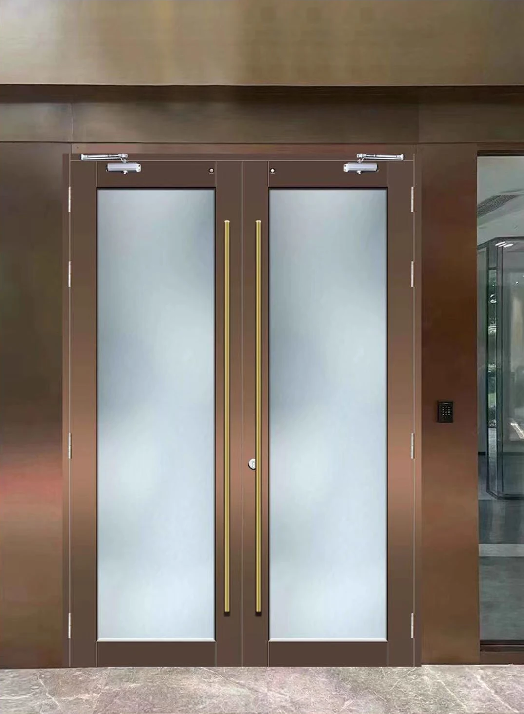 Modern Design Stainless Steel Glass Fire Door Environmentally Friendly and Fire-Resistant at a Good Price
